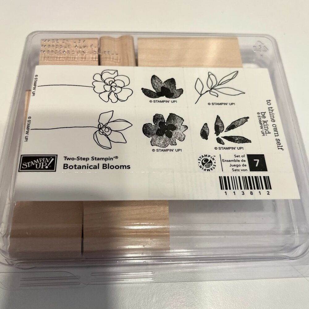 STAMPIN’ UP! “Botanical Blooms” Two-Step Stampin (7-Pc Set) NEW & UNMOUNTED
